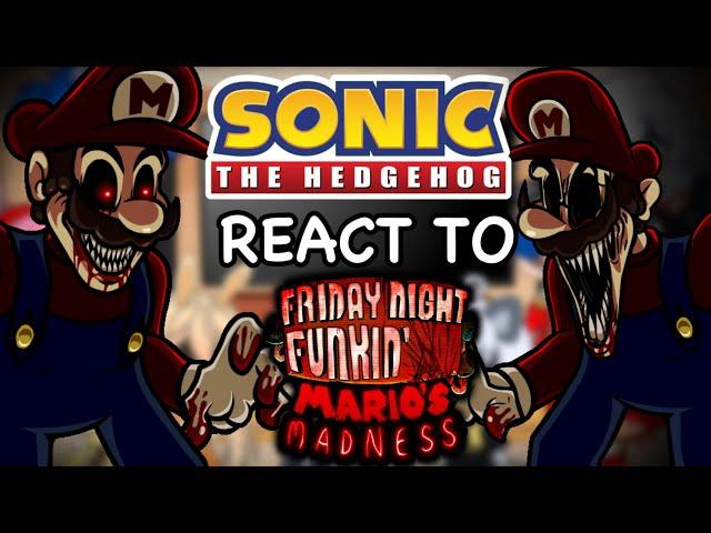 Sonic Characters REACT to Friday Night Funkin VS Mario’s Madness / Mario.exe, MARIO 85’ and MORE /