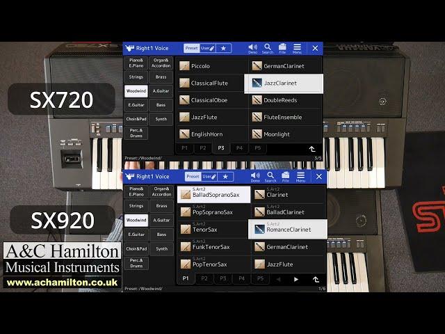 Yamaha PSR-SX720 (+SX900) Vs PSR-SX920