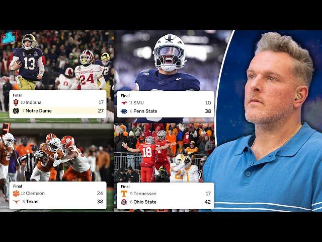 Pat McAfee's Thought On The First Round College Football Playoff Blowouts...