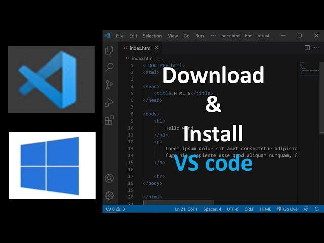 vs code installation | visual studio code install in windows 10 | visual studio code download