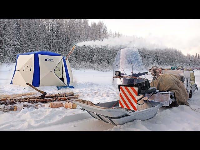 В -30 ВЗЯЛИ ПАЛАТКУ И НА РЕЧКУ! ЖИВЕМ НА ЛЬДУ. ЛОВИМ  НА ЖЕРЛИЦЫ. РОЖДЕСТВО В ТАЙГЕ.