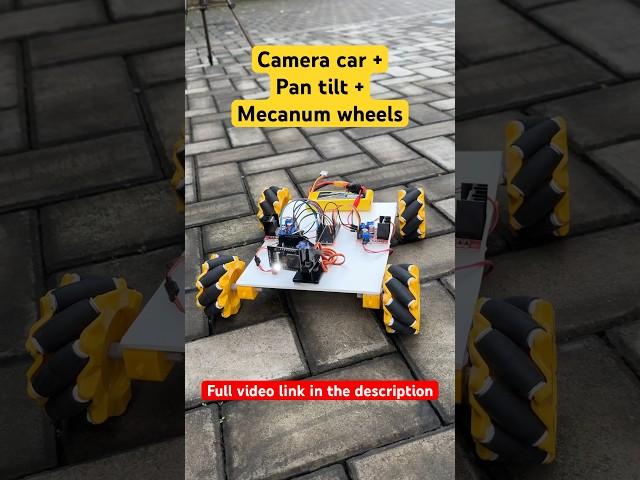 Camera car with pan tilt servo and mecanum wheels #shorts #hashincludeelectronics #esp32cam