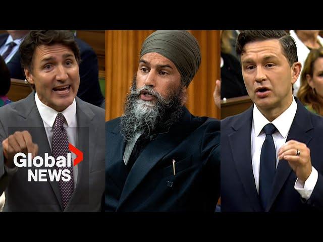 "Turned tail and ran": Trudeau calls out NDP on 1st day back in parliament