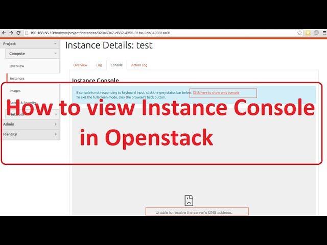 How to access instance console in openstack  (centos linux,redhat linux)