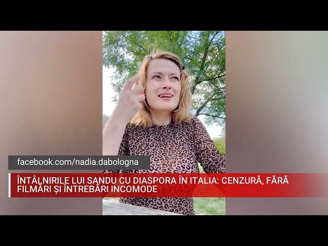 ÎNTÂLNIRILE LUI SANDU CU DIASPORA ÎN ITALIA  CENZURĂ, FĂRĂ FILMĂRI ȘI ÎNTREBĂRI INCOMODE