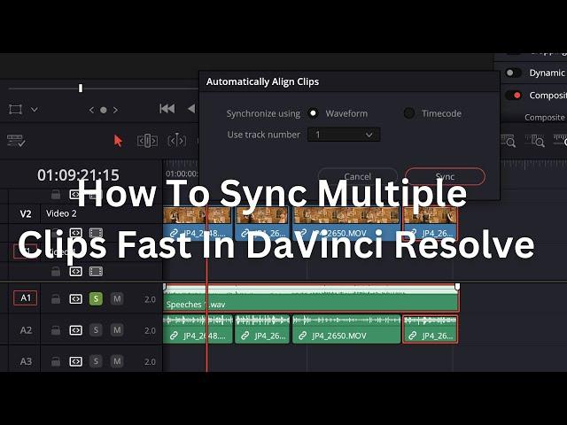 How To Sync Multiple Clips Fast In DaVinci Resolve