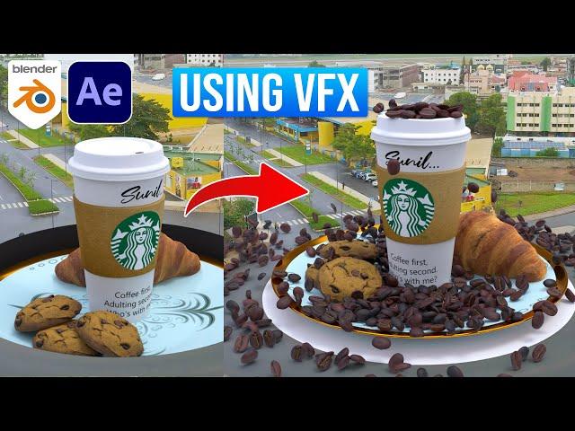 How To Create Coffee CGI Ads Using VFX in Blender | Blender VFX Tutorial 2025