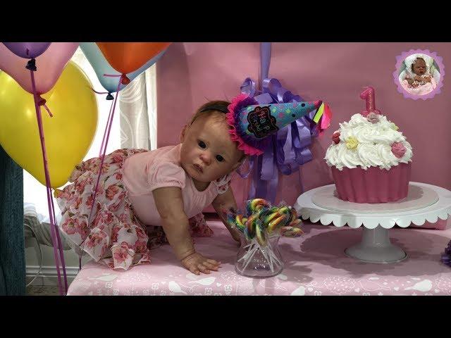 BIG BIRTHDAY SURPRISE PARTY FOR REBORN BABY NATALIE - THEME THURSDAY - SWEET TREATS!