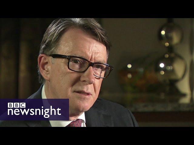 Peter Mandelson makes case for the UK to stay in the EU - BBC Newsnight