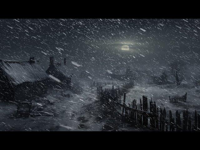 Frozen Winter Blizzard In Abandoned Village | Heavy Snowstorm & Howling Wind | Cold winter air