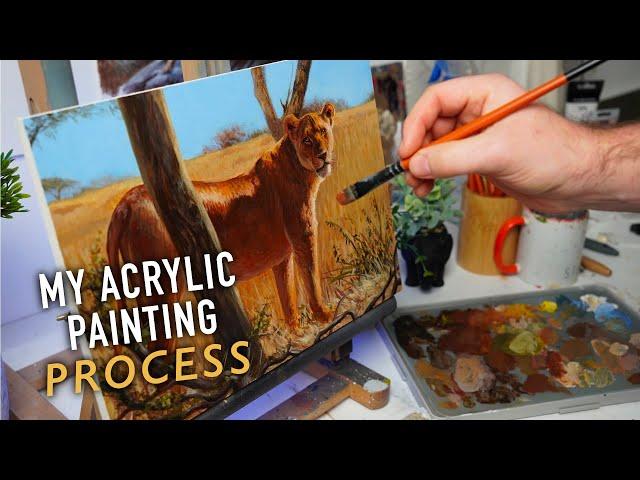 How I Design my Painting Compositions | Lioness in Acrylics