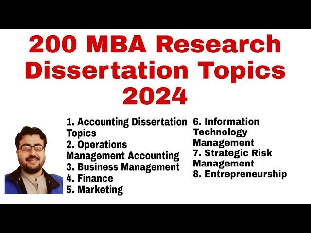 200 MBA Research Dissertation Topics 2024