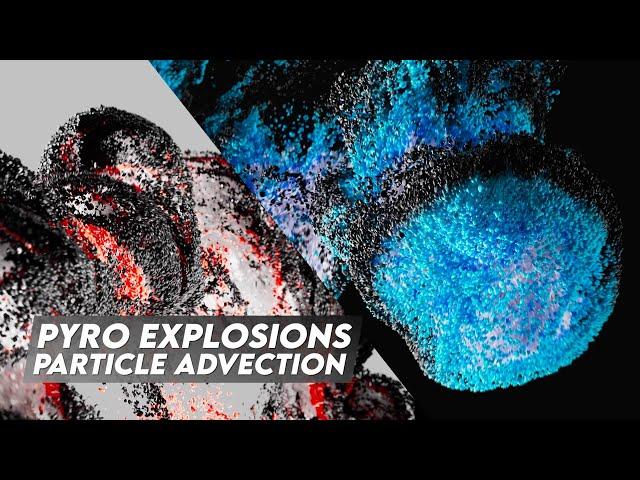 Colorful PYRO Explosions + Particle ADVECTION with Cinema 4D Particles