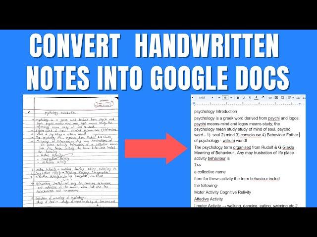 How To Convert Handwritten Notes into Google Docs