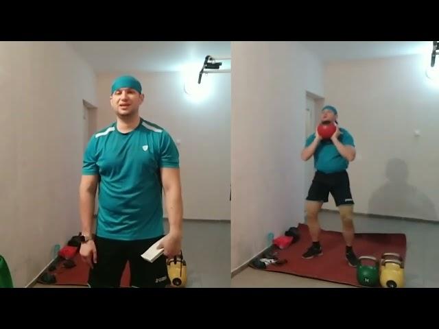 #КроссфитКомплекс "ОВЦЕБЫК" с гирей 32 кг от #ВетврачГиревик #kettlebellvet #тренировкиДома #вызов