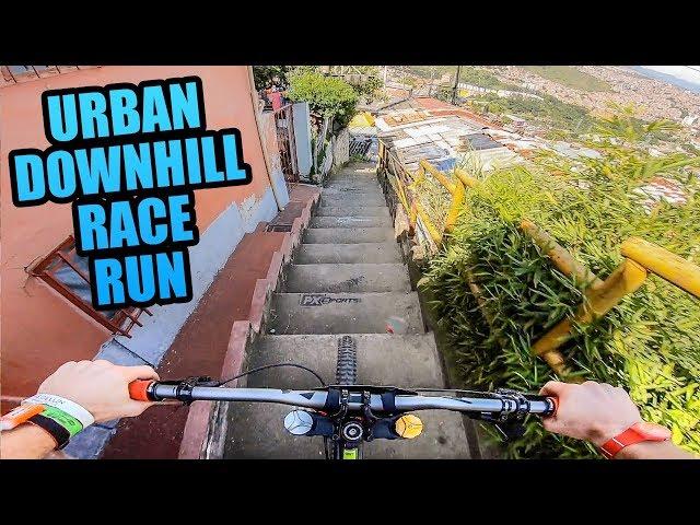 CRAZY URBAN MTB DOWNHILL TRACK - FULL RACE RUN!