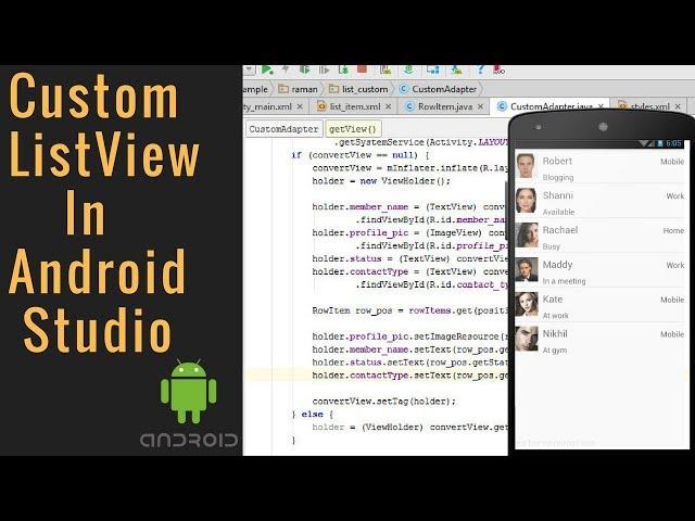 Custom ListView  With Images And text in Android studio