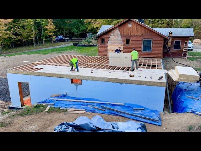 Floor Joists and Subfloor on a Walkout Basement Addition + Backfilling - House Build #10