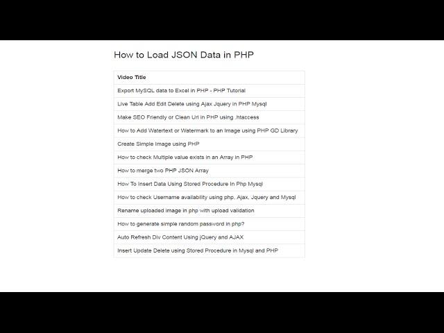 How to load data from json file in php