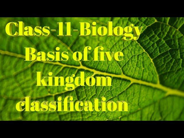 Class-11-Biology-Basis of Five Kingdom classification