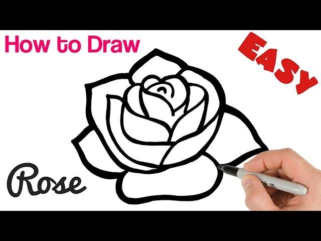 How to Draw a Rose Easy Art Tutorial for Beginners