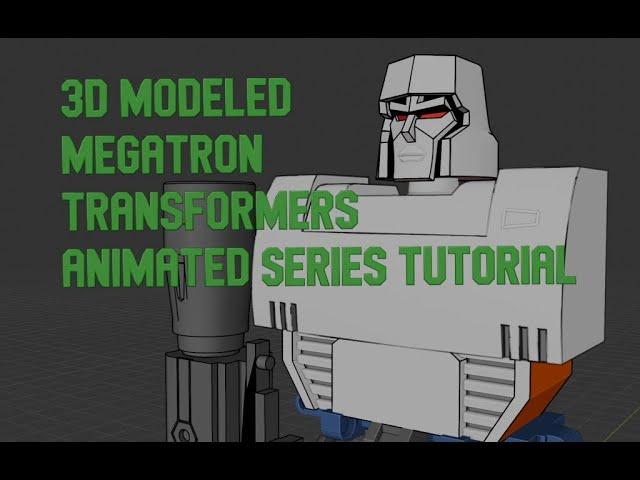 2D Animation Simulation How To Transformers MEGATRON 3D Model - Blender Line Art Modifier