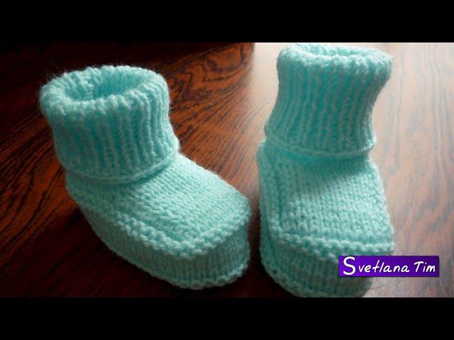 Как связать Детские ПИНЕТКИ СПИЦАМИ (baby booties). Подробный мастер класс - Вязание спицами