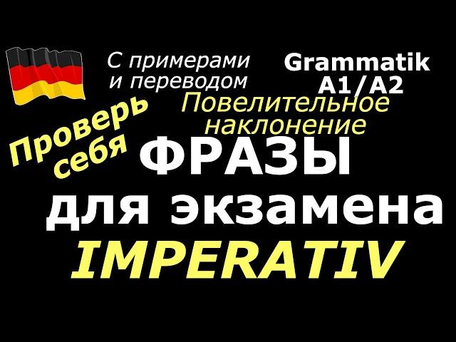 А1/А2 ПРОВЕРЬ СЕБЯ/IMPERATIV/ГЛАГЛЫ В ПОВЕЛИТЕЛЬНОМ НАКЛОНЕНИИ #deutsch