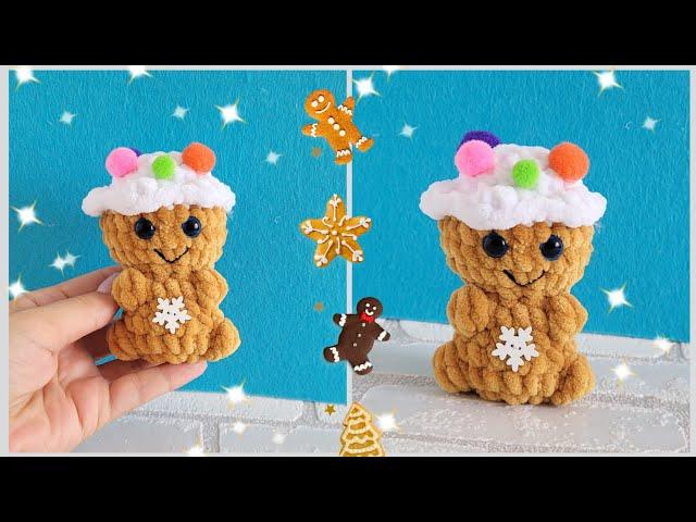 Имбирный Рождественский пряник крючком crochet gingerbread manLebkuchenmann häkeln