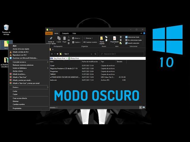 Activar Modo OSCURO en Windows 10  Tema oscuro Windows 10