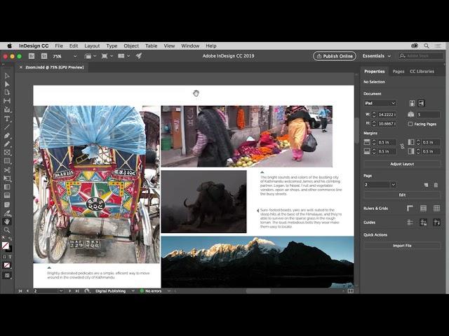 How to zoom and pan in InDesign