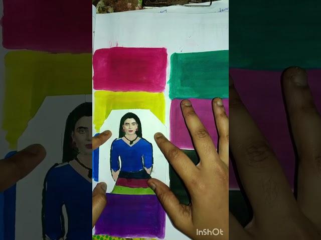 Samantha with different colours dresses ️#shorts #colors #youtubeshorts #drawing #painting