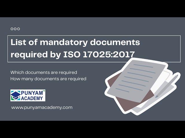 ISO 17025:2017 | List of mandatory documents required