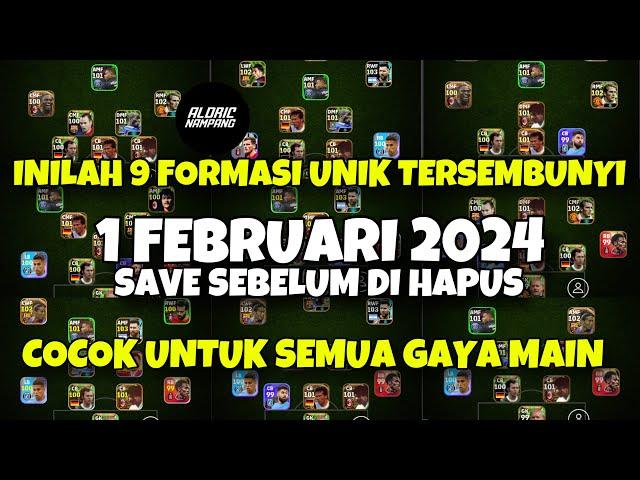 INILAH 9 FORMASI UNIK DEFAULT TERBARU | Setelah Pembaruan 1 Februari 2024 di eFootball 2024 Mobile