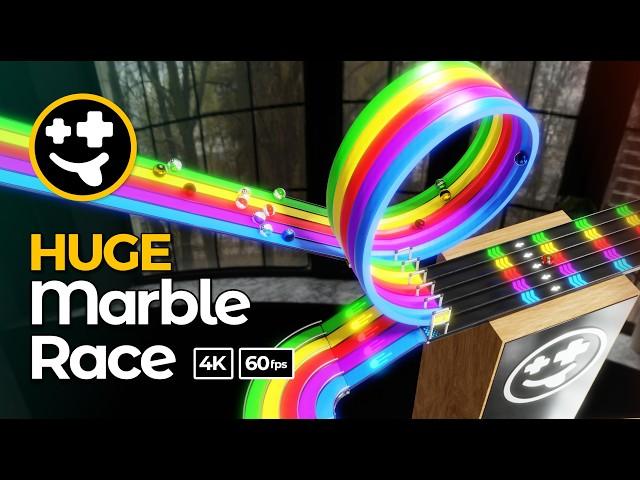 Huge Marble Race (Marathon) & Behind the Scenes!  | #marbles #marblerace #marbletrack #blender