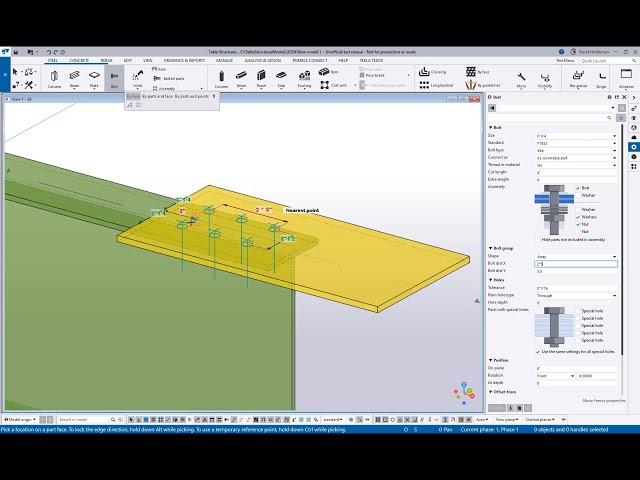 Tekla Structures 2024 - What's New for Bolting