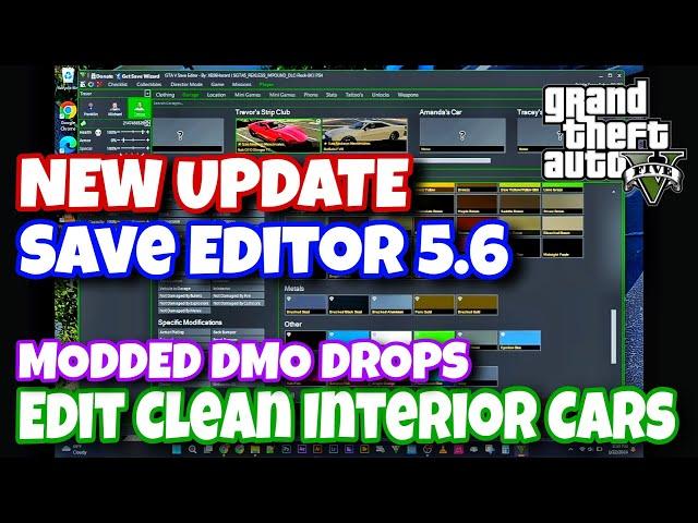 NEW! Save Editor 5.6 UpdateMod and Customize Clean Interior DMO DropsGTA5 Online GlitchesPS4 Only