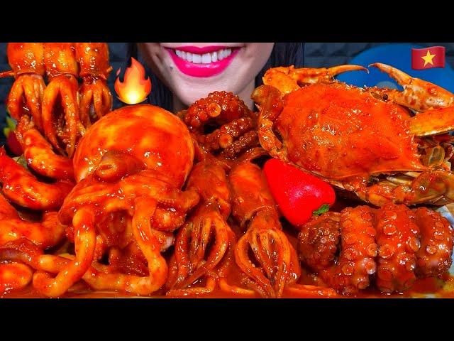 ASMR SPICY SEAFOOD BOIL *makanan laut pedas* 먹방 MUKBANG MASSIVE Eating Sounds