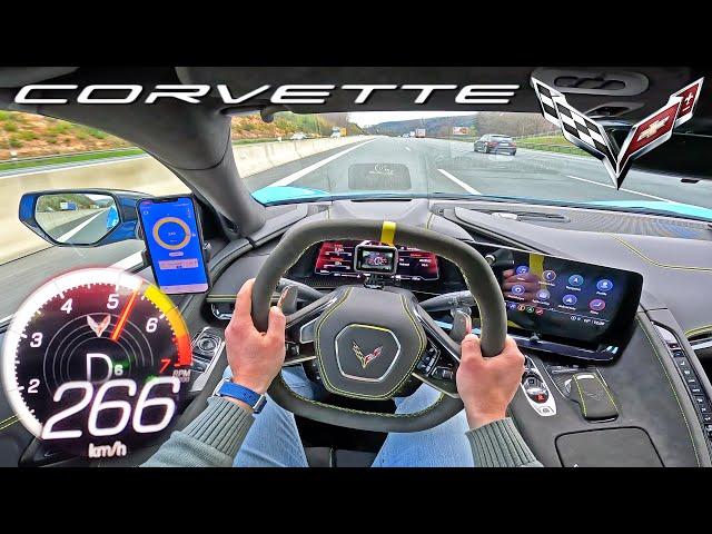 2023 CORVETTE C8 pushing its 6.2 V8 on the GERMAN AUTOBAHN!