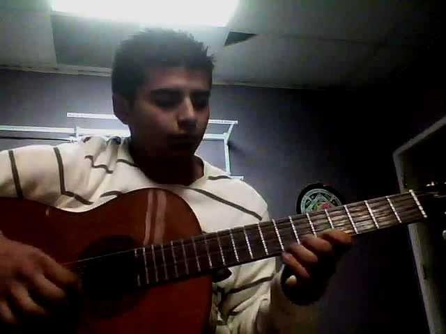 Jonathan Aguilar worming up guitar