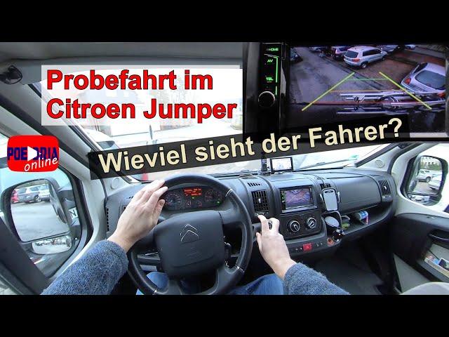 So fährt man Kastenwagen! Probefahrt im Citroen Jumper | aus Fahrerperspektive in Engstellen