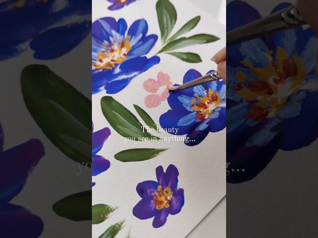 Paint Gouache Flowers #gouacheflowers #learntopaint #looseflowers #youtubetutorial #gouacheart