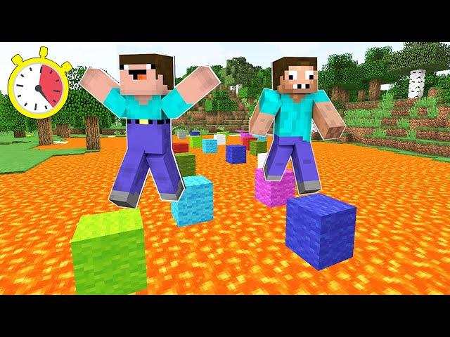 НУБ И ПРО ПАРКУРЯТ НА ВРЕМЯ В МАЙНКРАФТ ! НУБИК ПРОХОДИТ ПАРКУР ТРОЛЛИНГ В MINECRAFT