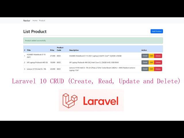 Laravel 10 CRUD (Create, Read, Update and Delete)