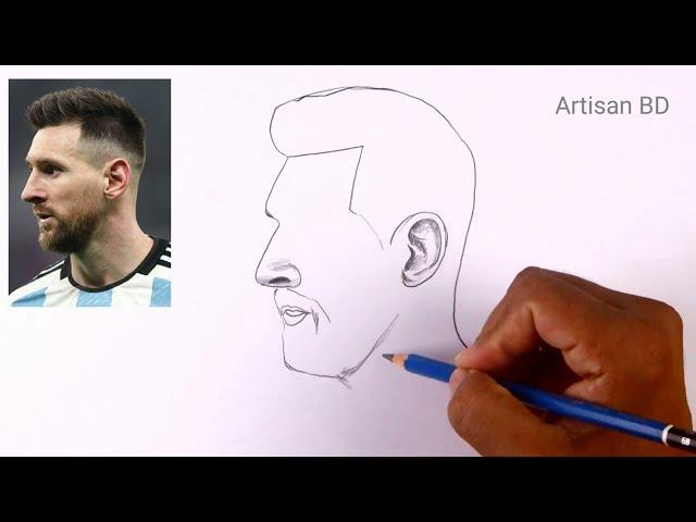 Realistic Portrait Leo Messi Easy Tutorial / Messi from Inter Miami #messi