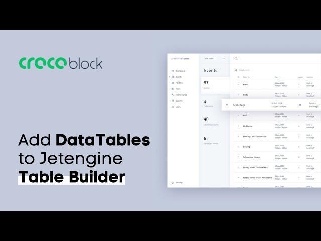 Add DataTables to CrocoBlock JetEngine Table Builder Using Elementor Wordpress