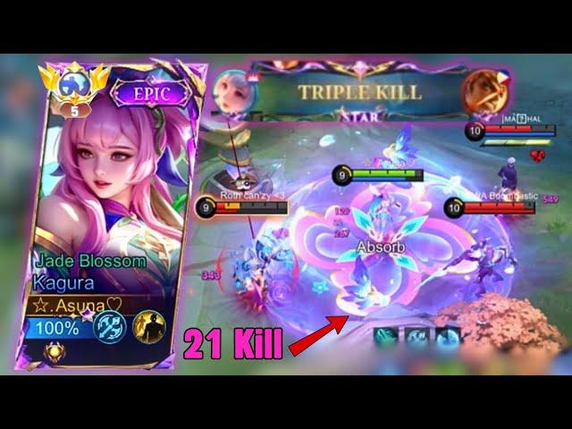 21 KILLS ! Best Kagura Damage Build In Late Game with Emblem Mage