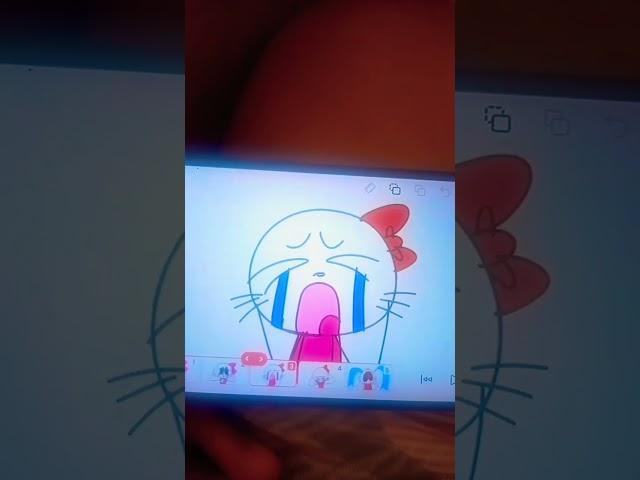 #hellokitty #sad #crying #flipaclip hello kitty gets almost crying