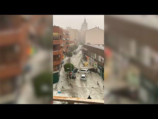 Inundaciones por fuertes lluvias en Madrid