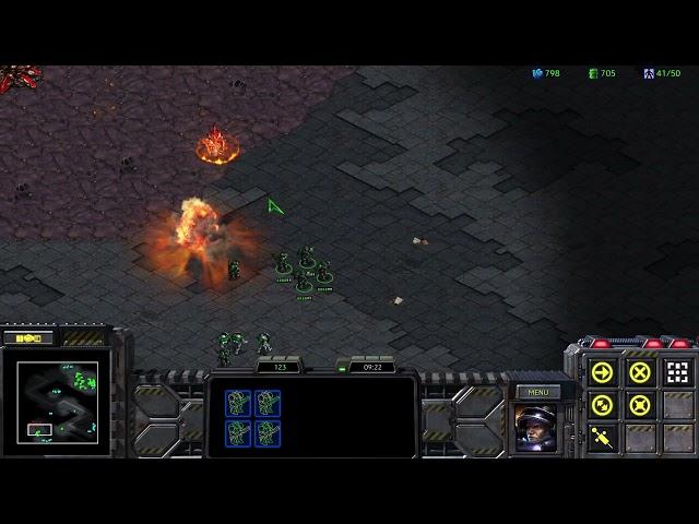 Starcraft Remastered Gameplay - Terran vs Zerg (CPU)